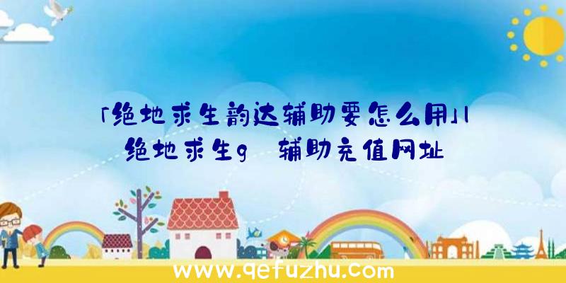 「绝地求生韵达辅助要怎么用」|绝地求生g